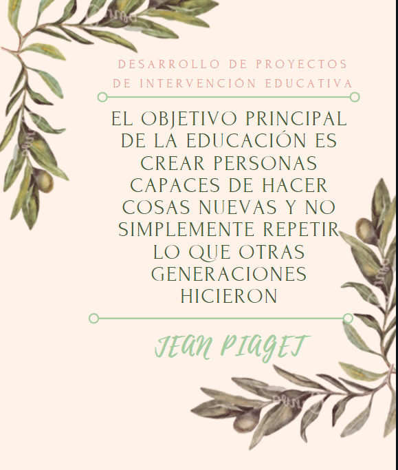 DESARROLLO DE PROYECTOS DE INTERVENCIÓN